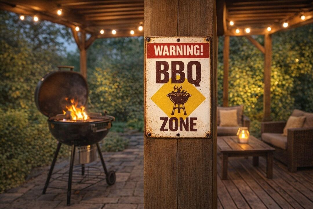 Plenty Gifts Bord blik BBQ Zone Warning (v)