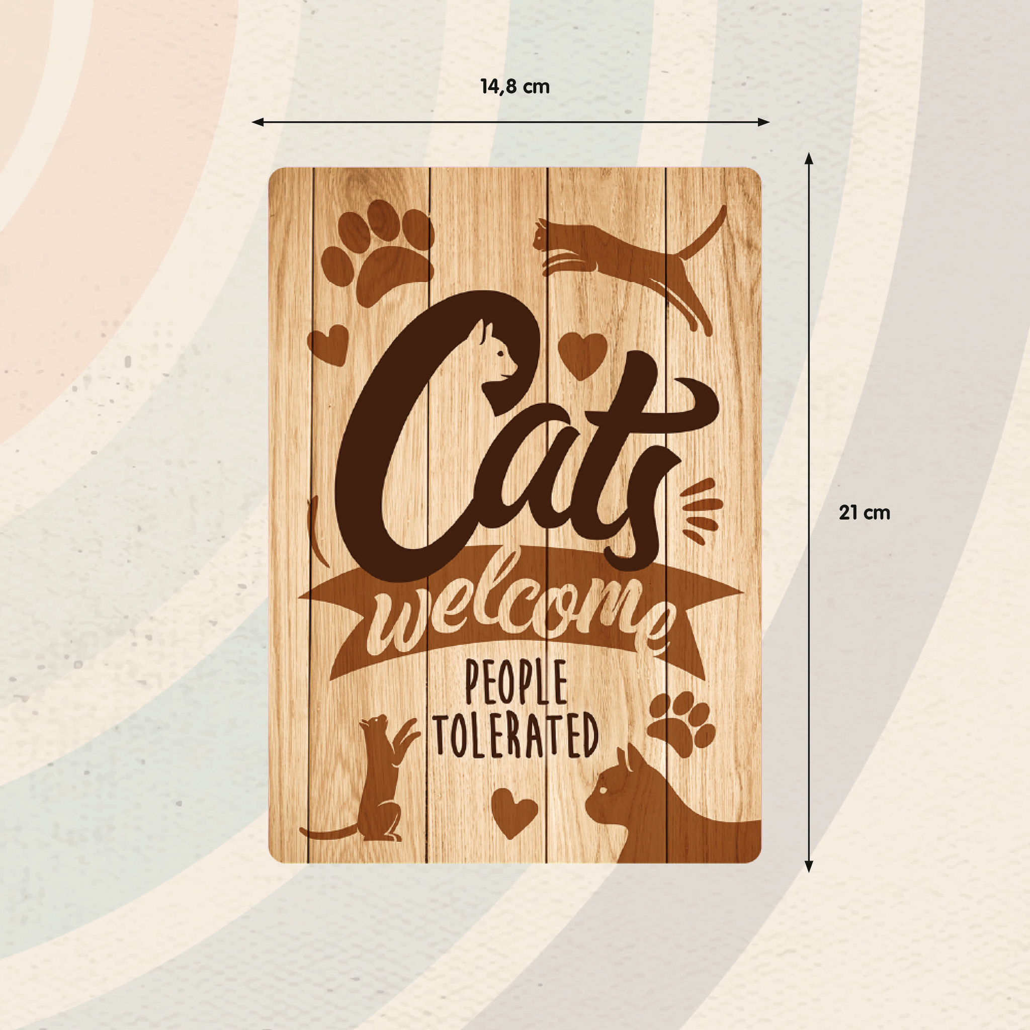 Plenty Gifts Bord blik Cats Welcome Wood (v)