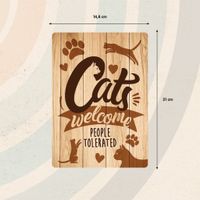 Plenty Gifts Bord blik Cats Welcome Wood (v)