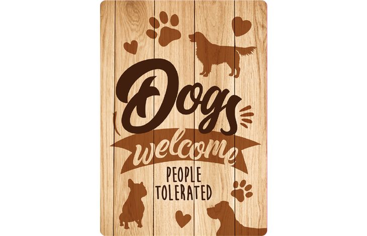 Plenty Gifts Sign Metal Dogs Welcome Wood (v)