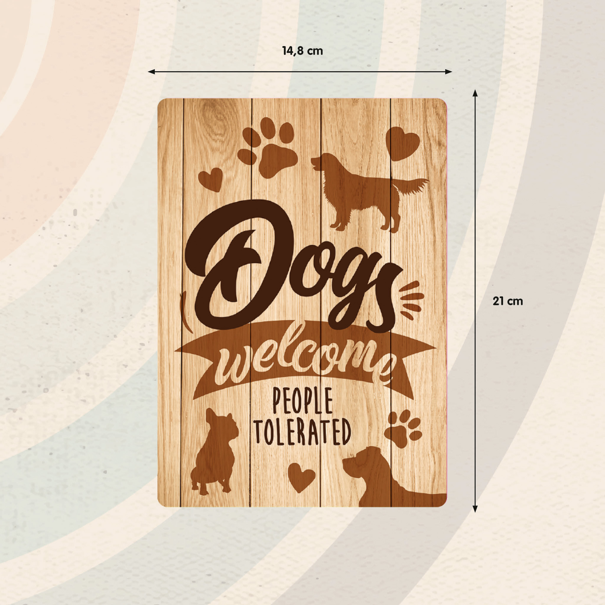 Plenty Gifts Sign Metal Dogs Welcome Wood (v)