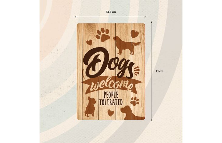 Plenty Gifts Sign Metal Dogs Welcome Wood (v)
