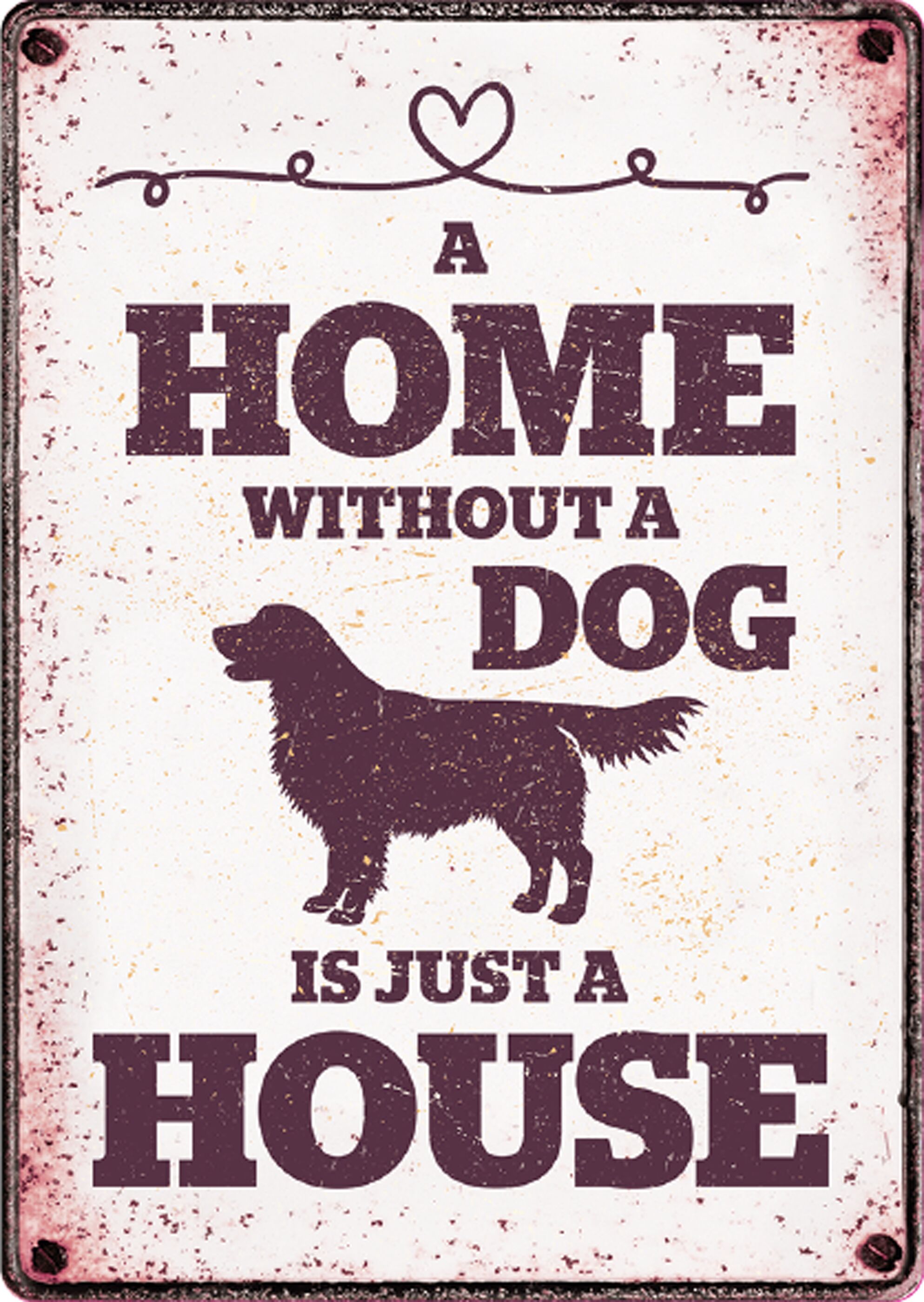 Plenty Gifts Sign Metal Home Without Dog (v)