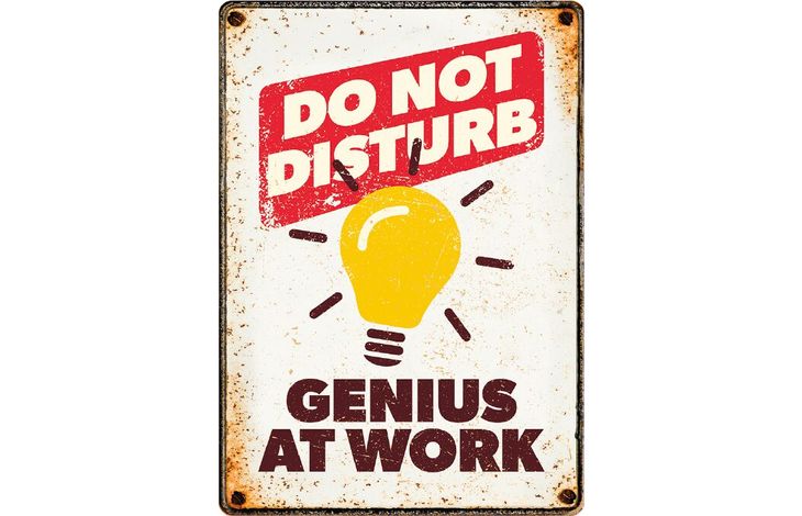 Plenty Gifts Sign Metal Genius At Work (v)