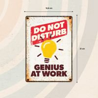 Plenty Gifts Sign Metal Genius At Work (v)