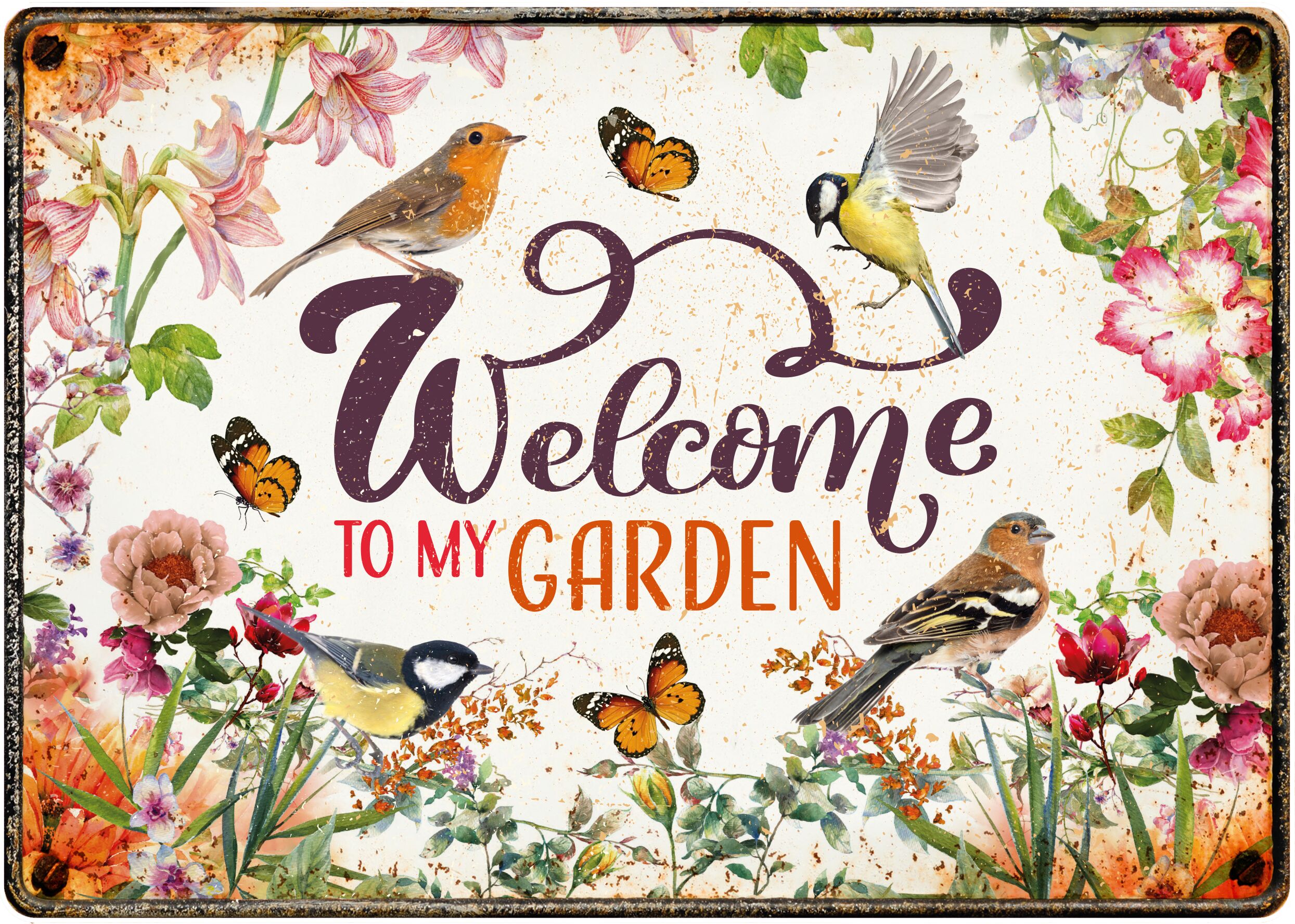 Plenty Gifts Sign Metal Welcome To My Garden (h)
