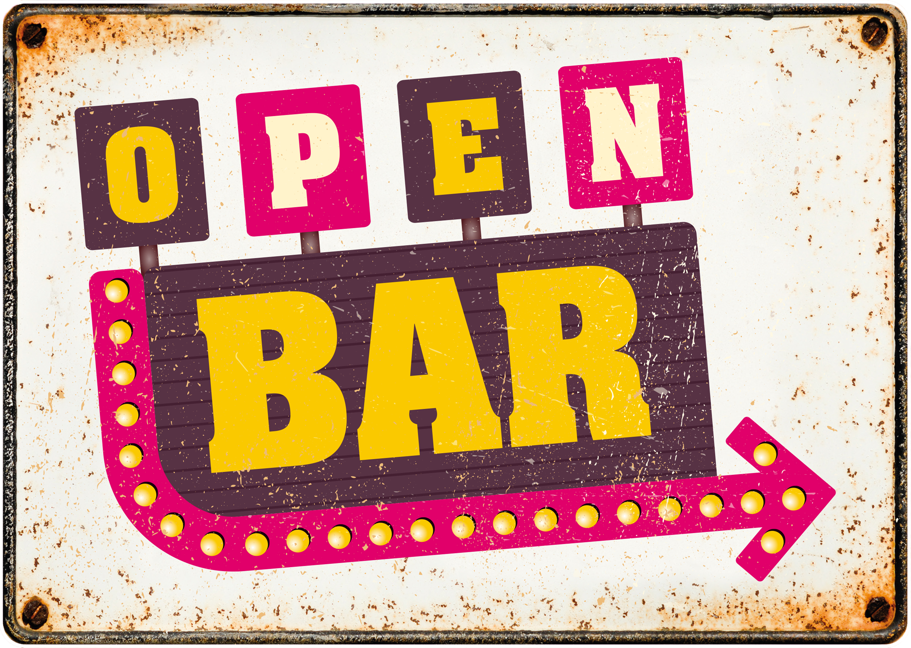 Plenty Gifts Sign Metal Open Bar (h)