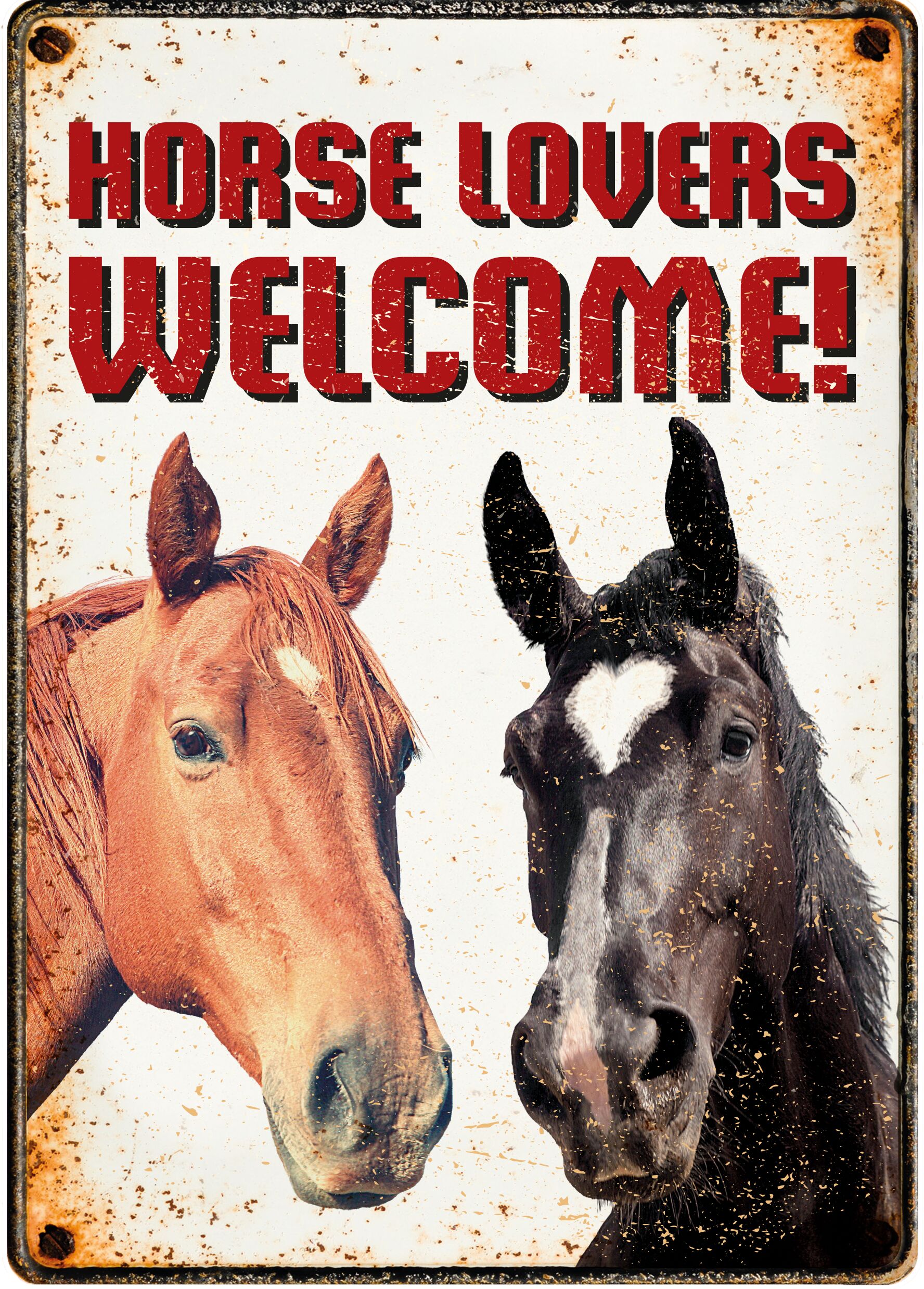 Plenty Gifts Bord blik Horse Lovers Welcome (v)