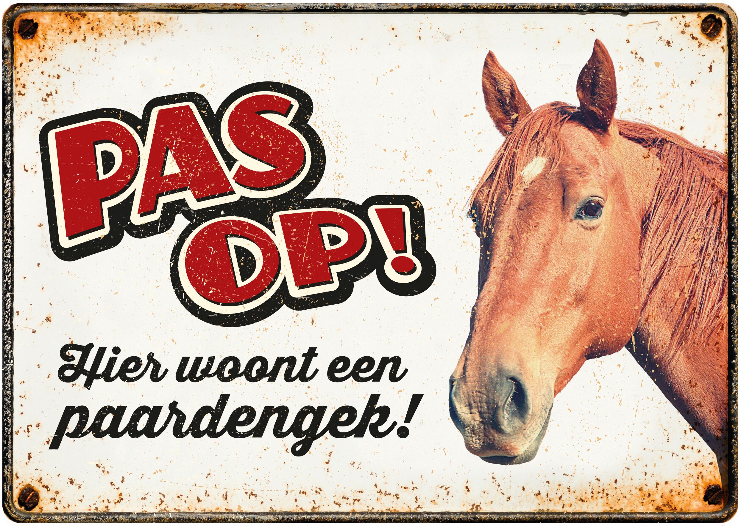 Plenty Gifts Bord Blik Paardengek (h)