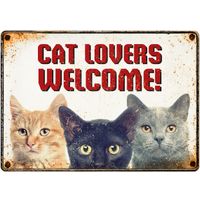 Plenty Gifts Bord blik Cat Lovers Welcome (h)