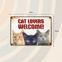 Plenty Gifts Bord blik Cat Lovers Welcome (h)