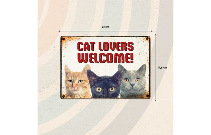 Plenty Gifts Bord blik Cat Lovers Welcome (h)