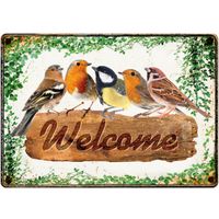Plenty Gifts Sign Metal Welcome Birds (h)