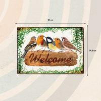 Plenty Gifts Sign Metal Welcome Birds (h)