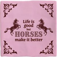 Plenty Gifts Deco Tile Life Is Good Horses