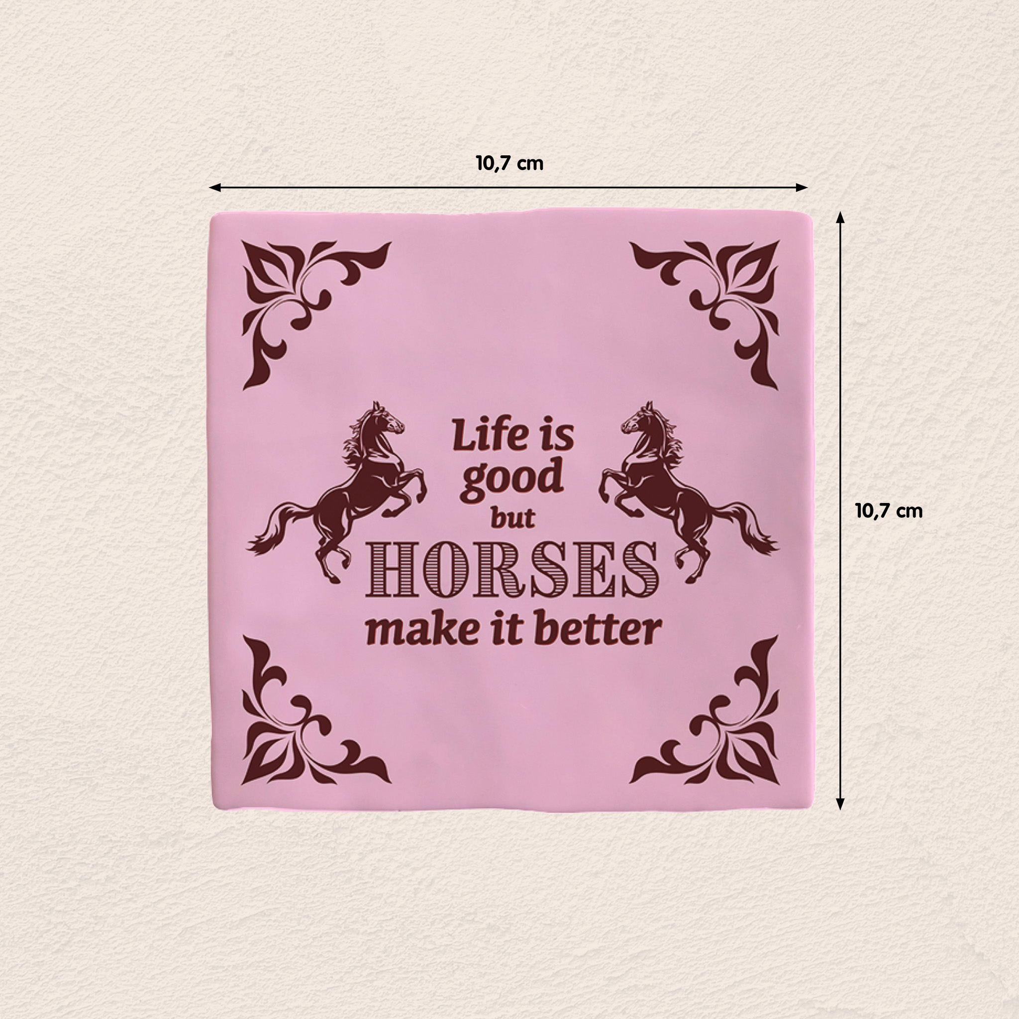 Plenty Gifts Deco Tile Life Is Good Horses