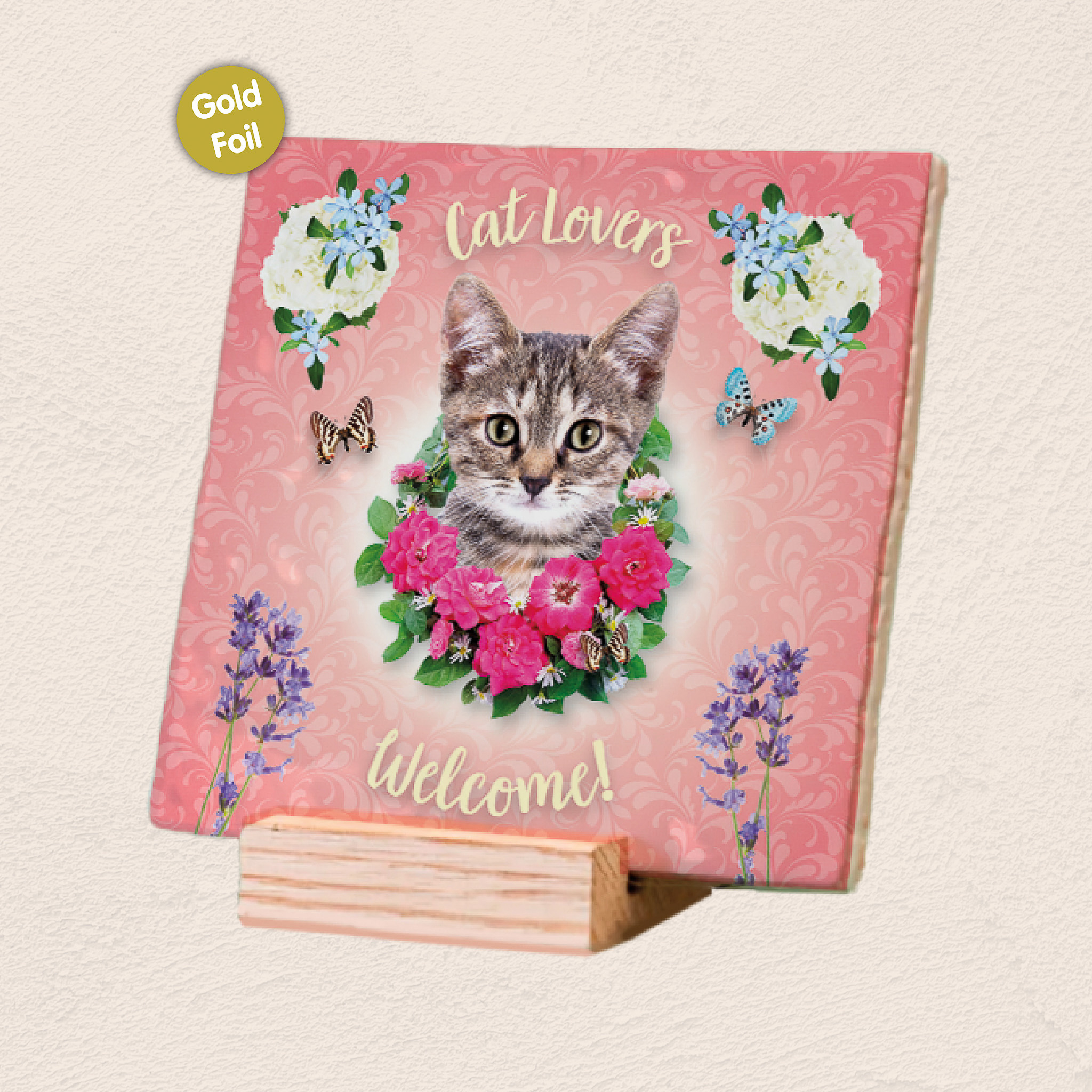 Plenty Gifts Deco Tile Cat Lovers Welcome