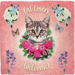 Deco Tile Cat Lovers Welcome
