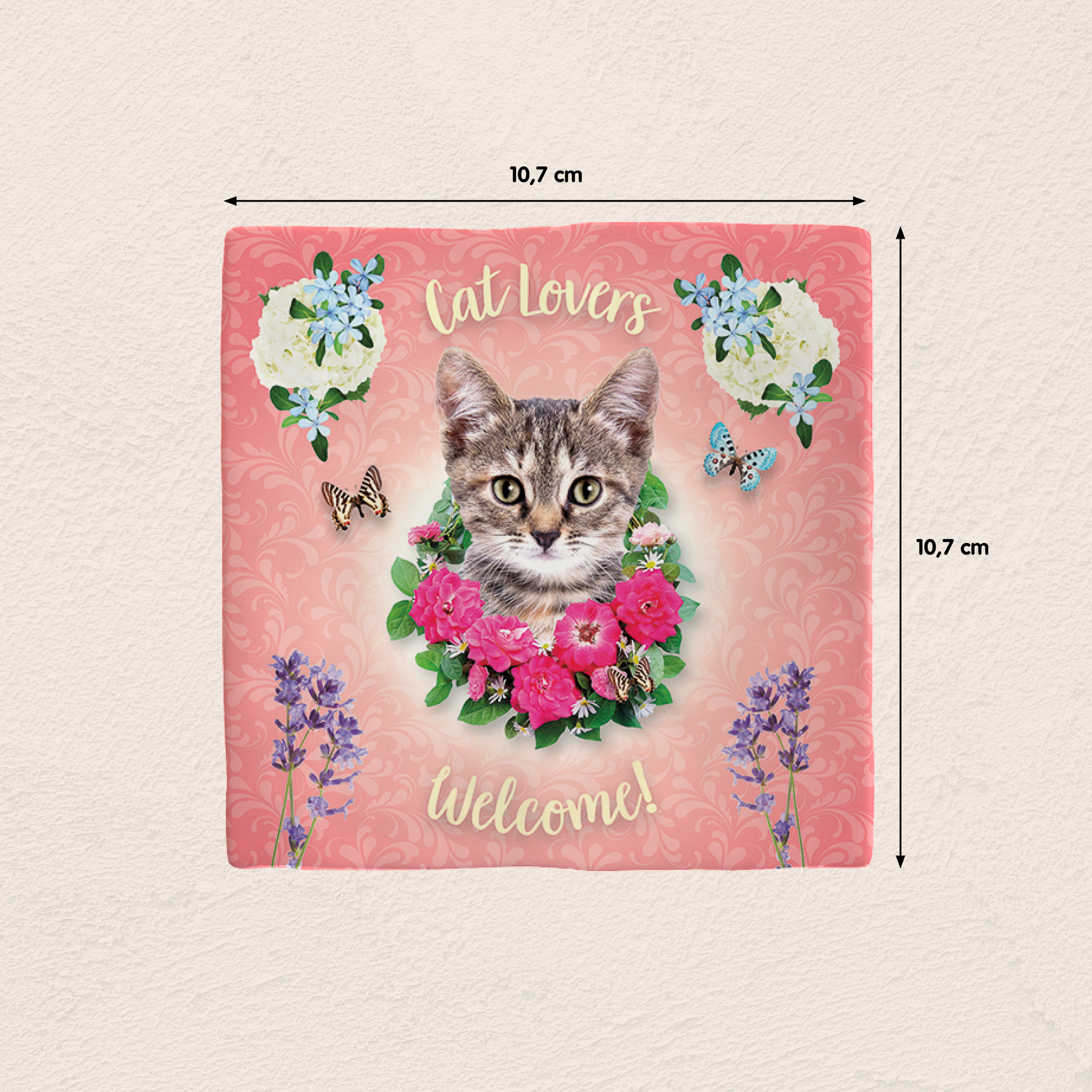 Plenty Gifts Deco Tile Cat Lovers Welcome