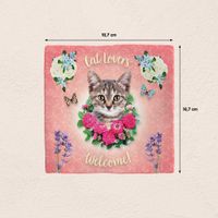 Plenty Gifts Deco Tile Cat Lovers Welcome