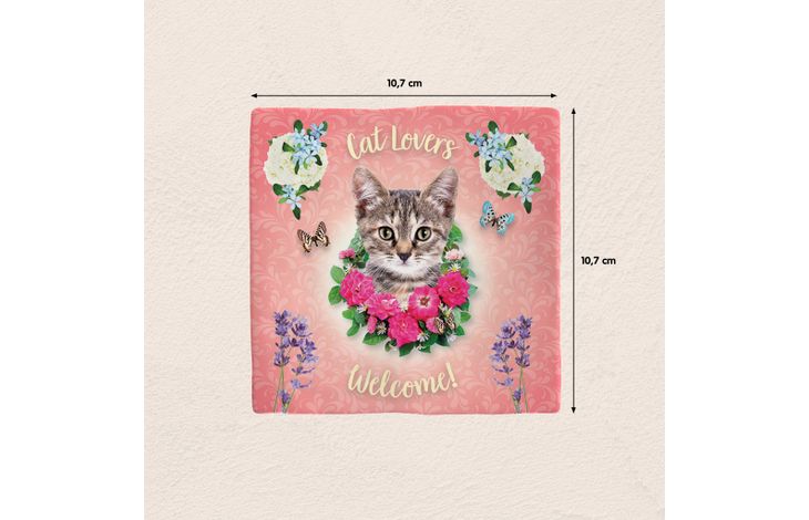 Plenty Gifts Deco Tile Cat Lovers Welcome