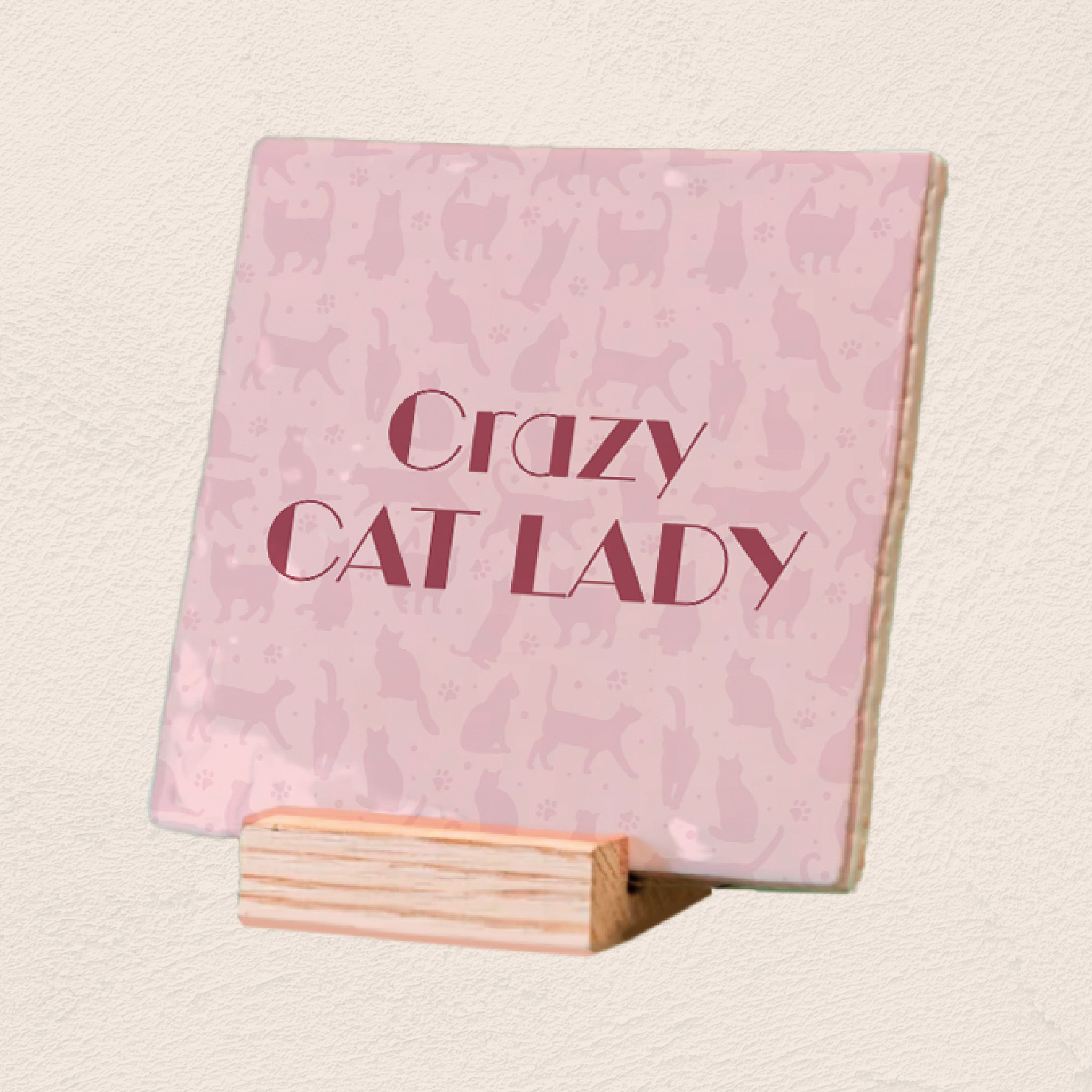 Plenty Gifts Deco Tile Crazy Cat Lady