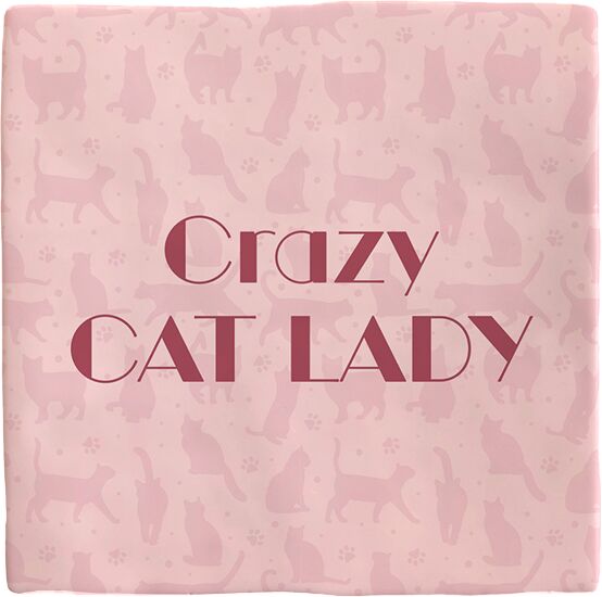 Plenty Gifts Deco Tile Crazy Cat Lady