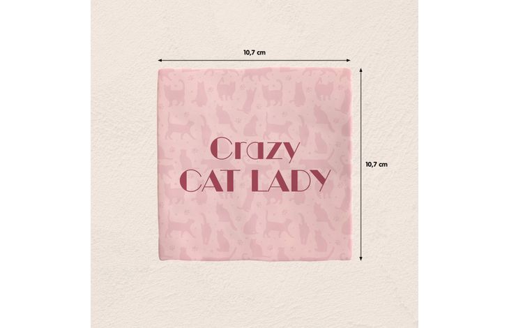 Plenty Gifts Deco Tile Crazy Cat Lady