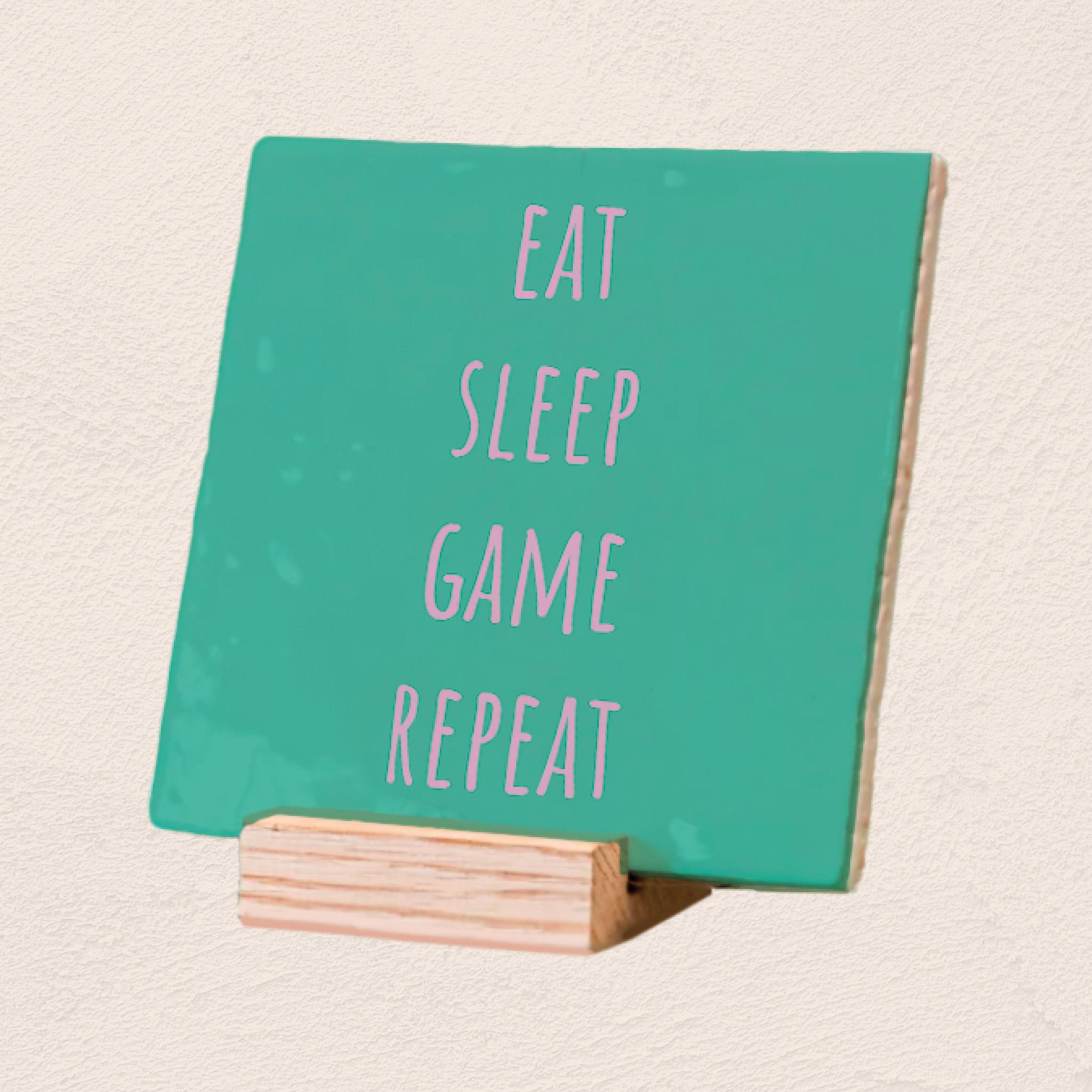 Plenty Gifts Deco Tile Eat Sleep Game Repeat