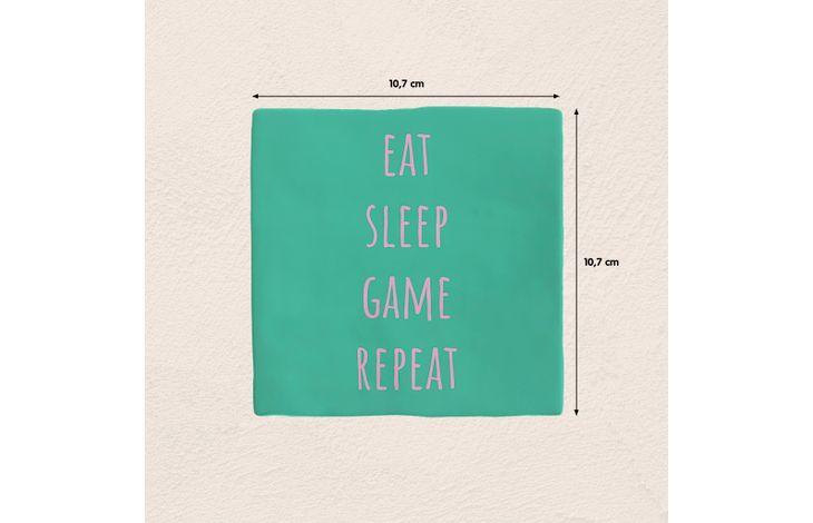 Plenty Gifts Deco Tile Eat Sleep Game Repeat