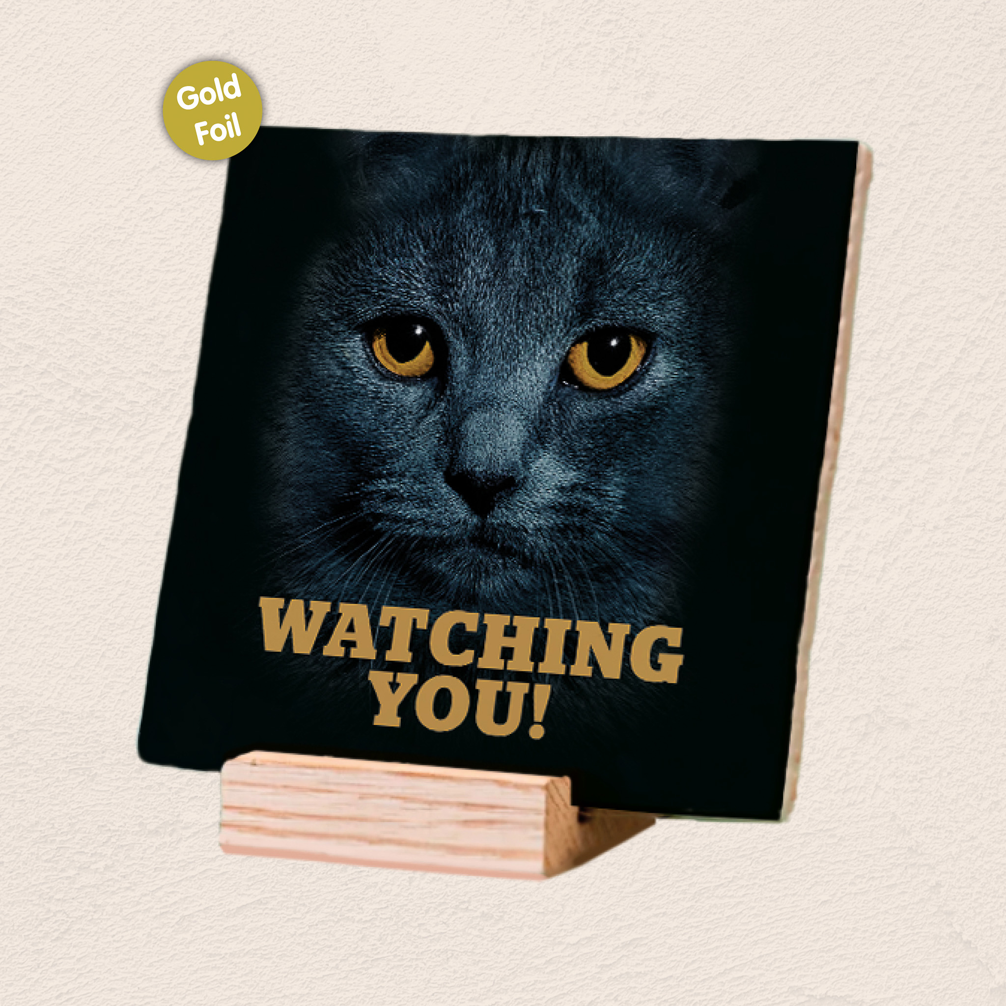 Plenty Gifts Deco Tile Black Cats Eyes