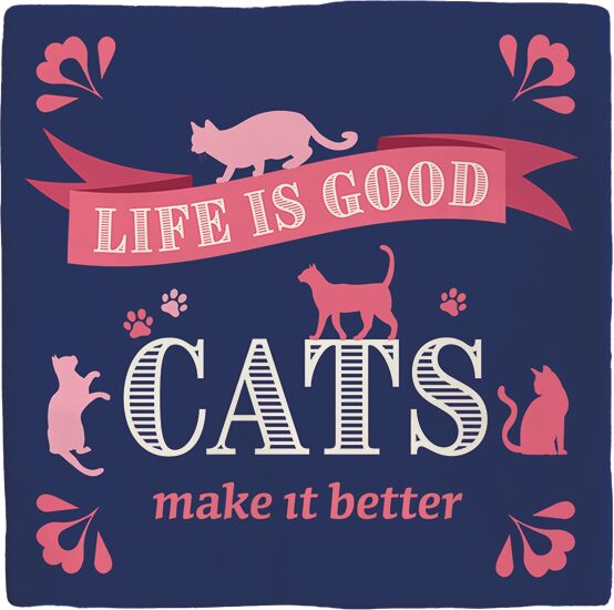Plenty Gifts Deco Tile Life Is Good Cats