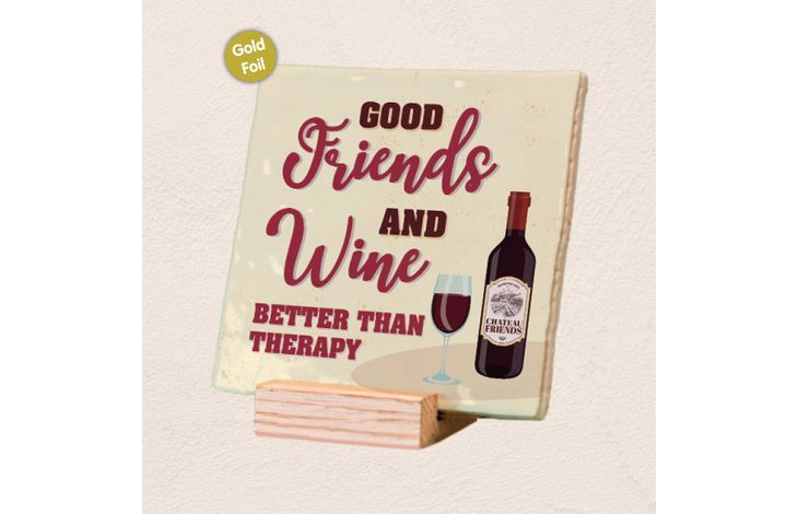 Plenty Gifts Deco Tile Good Friends And Wine