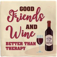 Plenty Gifts Deco Tile Good Friends And Wine