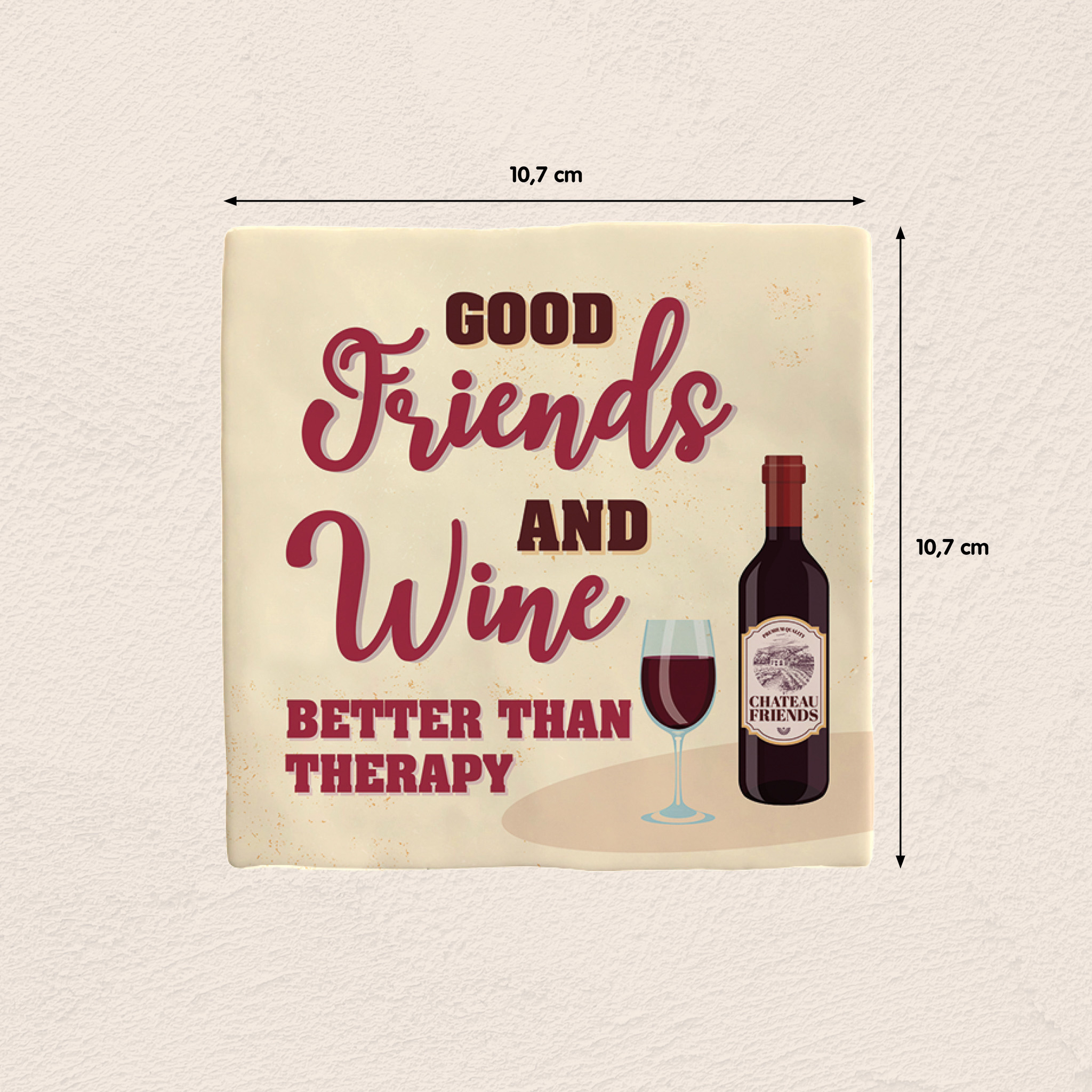Plenty Gifts Deco Tile Good Friends And Wine
