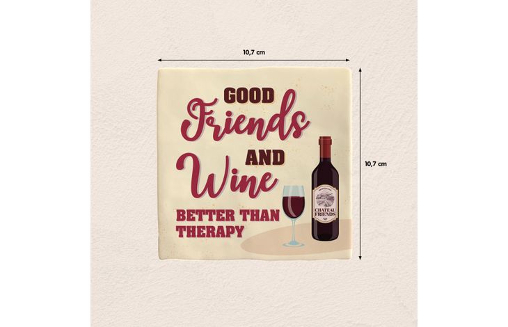 Plenty Gifts Deco Tile Good Friends And Wine