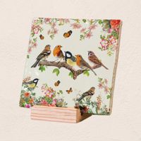 Plenty Gifts Deco Tile Birds Sitting