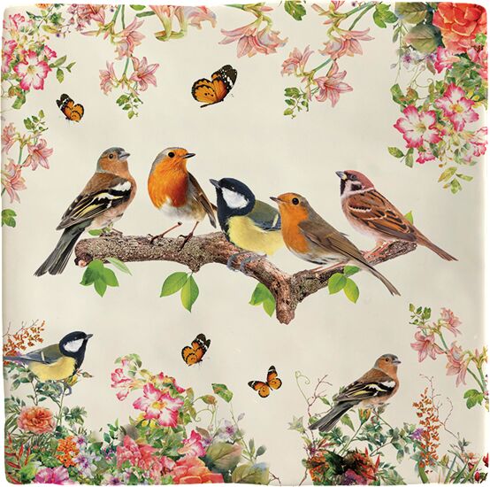 Plenty Gifts Deco Tile Birds Sitting