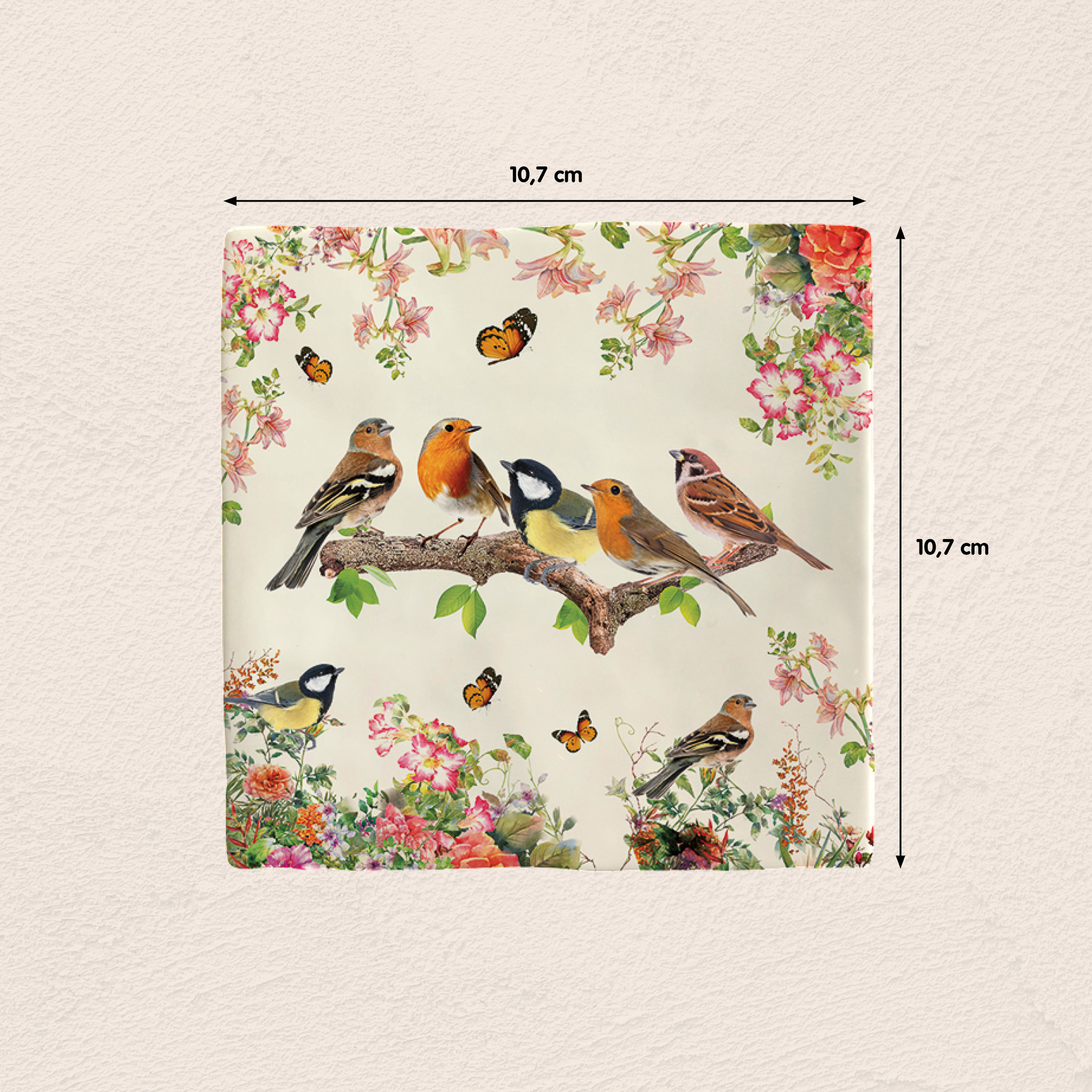 Plenty Gifts Deco Tile Birds Sitting