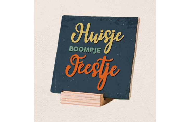 Plenty Gifts Deco Tile Huisje Boompje Feestje