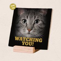 Plenty Gifts Deco Tile Grey Cats Eyes