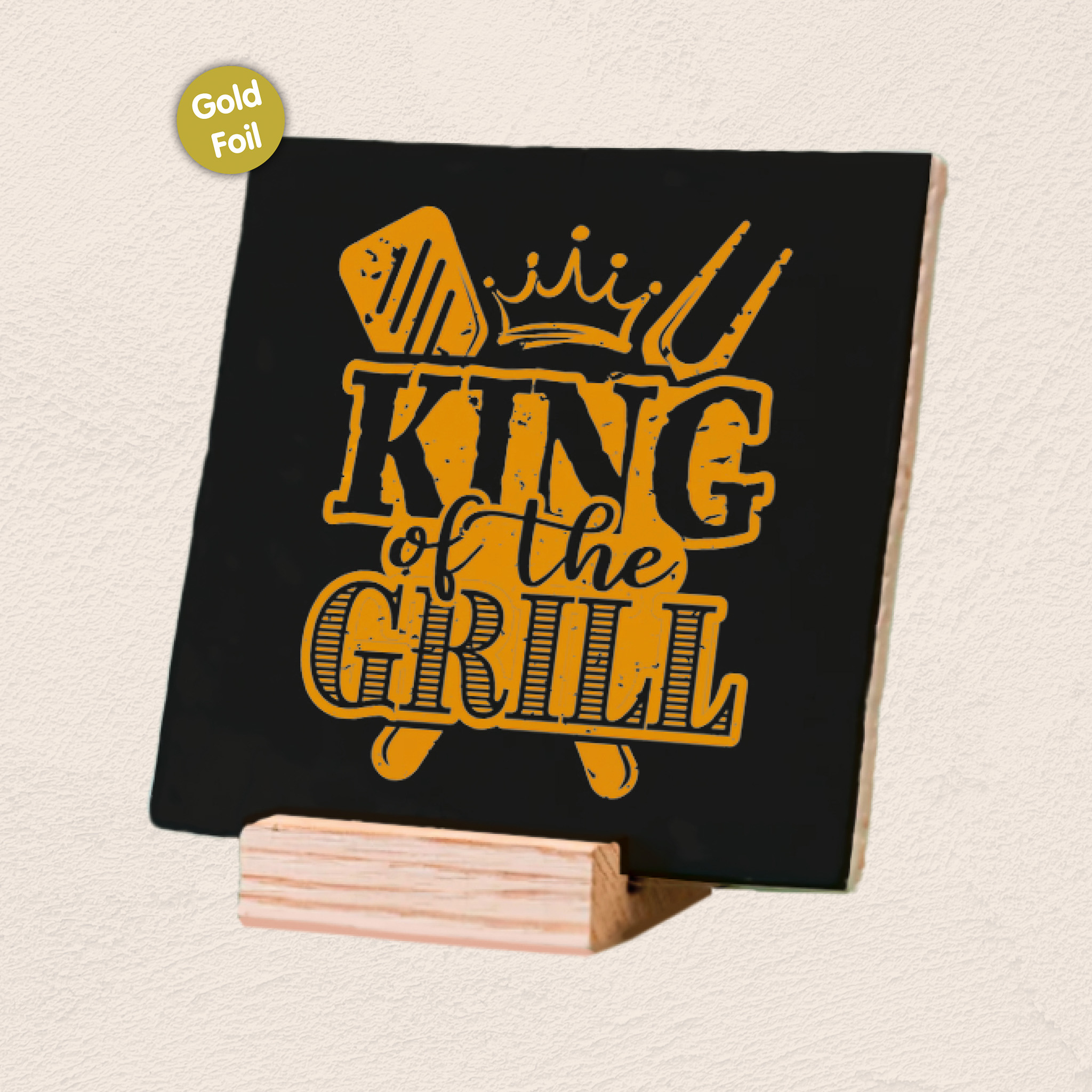 Plenty Gifts Deco Tile King Of The Grill Black