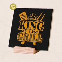 Plenty Gifts Deco Tile King Of The Grill Black