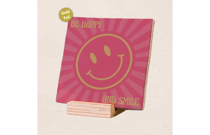 Plenty Gifts Deco Tile Be Happy and Smile