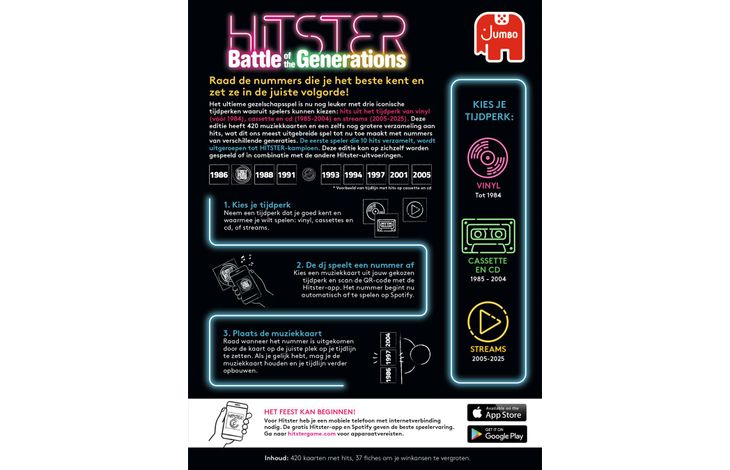 Jumbo Spel Hitster Battle Of The Generations