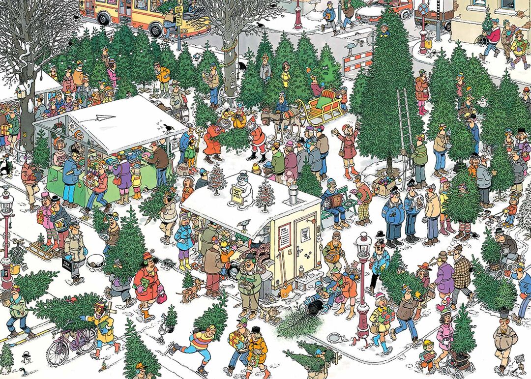 Jumbo Puzzel Xms JvH Christmas Tree Market 1000