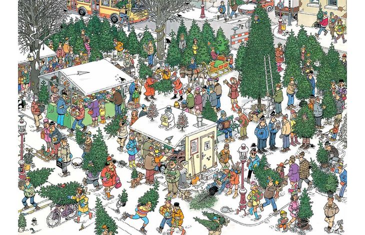 Jumbo Puzzel Xms JvH Christmas Tree Market 1000