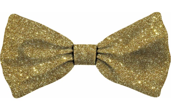 Plenty Gifts Bow Tie Xmas Glitter Gold Dog S