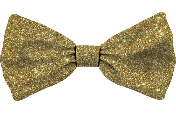 Plenty Gifts Bow Tie Xmas Glitter Gold Dog M
