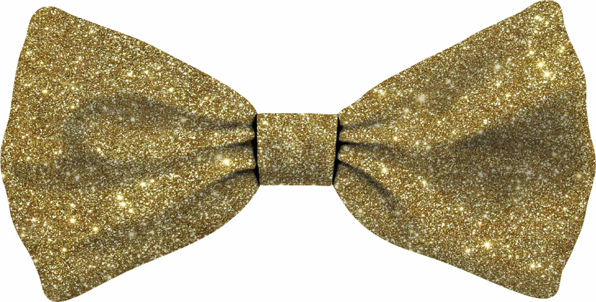 Plenty Gifts Bow Tie Xmas Glitter Gold Dog L